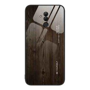 For Huawei Maimang 7 Wood Grain Glass Protective Case(Black)