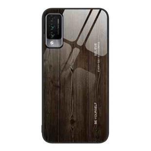 For Huawei Maimang 10 Wood Grain Glass Protective Case(Black)