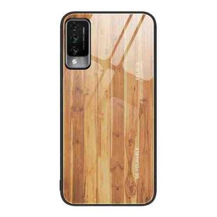 For Huawei Maimang 10 Wood Grain Glass Protective Case(Yellow)