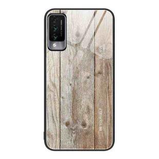 For Huawei Maimang 10 Wood Grain Glass Protective Case(Grey)