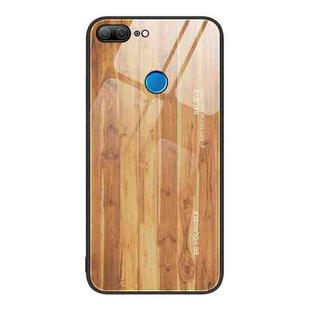 For Honor 9 Lite Wood Grain Glass Protective Case(Yellow)