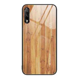 For Honor 9X Wood Grain Glass Protective Case(Yellow)