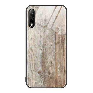 For Honor 9X Wood Grain Glass Protective Case(Grey)