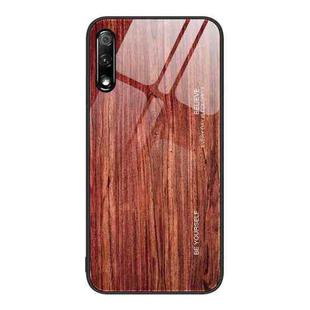 For Honor 9X Wood Grain Glass Protective Case(Coffee)
