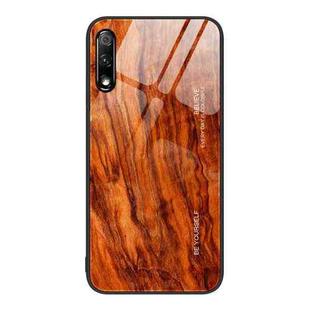 For Honor 9X Wood Grain Glass Protective Case(Light Brown)