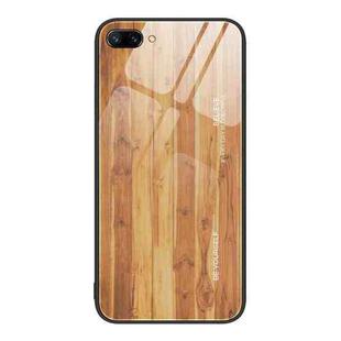 For Honor 10 Wood Grain Glass Protective Case(Yellow)