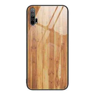 For Honor 20 Pro Wood Grain Glass Protective Case(Yellow)