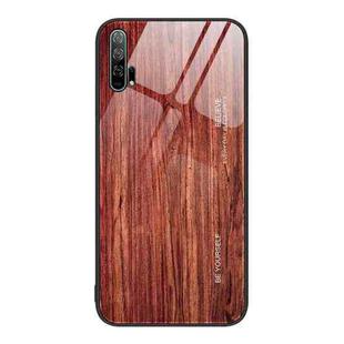 For Honor 20 Pro Wood Grain Glass Protective Case(Coffee)