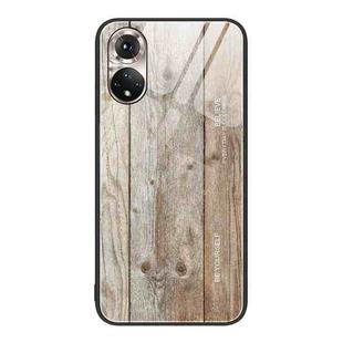 For Honor 50 Wood Grain Glass Protective Case(Grey)