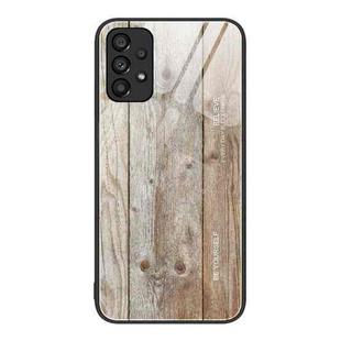 For Samsung Galaxy A53 Wood Grain Glass Protective Phone Case(Grey)