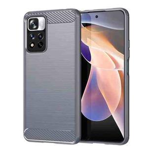 For Xiaomi Poco X4 NFC 5G Brushed Texture Carbon Fiber TPU Phone Case(Grey)