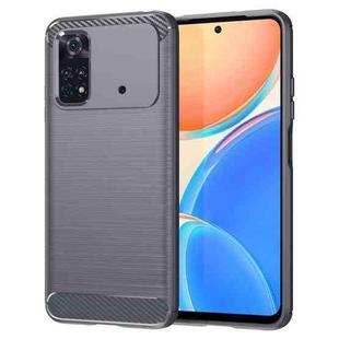 For Xiaomi Poco M4 Pro Brushed Texture Carbon Fiber TPU Phone Case(Grey)