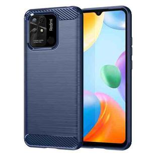 For Xiaomi Poco C40 Brushed Texture Carbon Fiber TPU Phone Case(Blue)