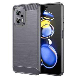 For Xiaomi Poco X4 GT Brushed Texture Carbon Fiber TPU Phone Case(Grey)