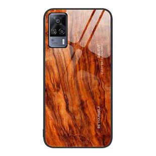 For vivo S9e Wood Grain Glass Protective Case(Light Brown)