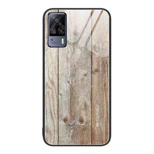 For vivo S9e Wood Grain Glass Protective Case(Grey)