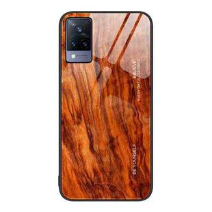 For vivo S9 Wood Grain Glass Protective Case(Light Brown)