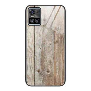 For vivo S10 Wood Grain Glass Protective Case(Grey)