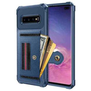 For Samsung Galaxy S10 ZM06 Card Bag TPU + Leather Phone Case(Blue)