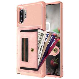 For Samsung Galaxy Note10+ ZM06 Card Bag TPU + Leather Phone Case(Pink)