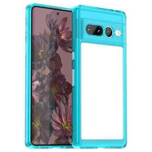 For Google Pixel 7 Pro 5G Colorful Series Acrylic + TPU Phone Case(Transparent Blue)