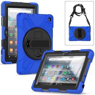 For Amazon Kindle Fire 7 2022 Hard PC Soft Silicone Full Body Tablet Case(Blue)