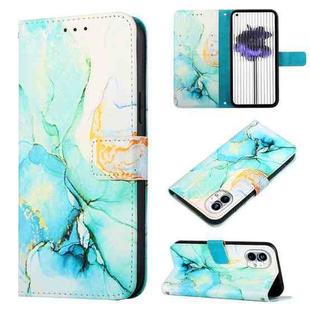 For Nothing Phone 1 PT003 Marble Pattern Flip Leather Phone Case(Green)