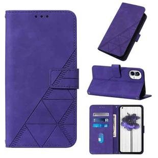 For Nothing Phone 1 3D Embossed Flip Leather Phone Case(Purple)