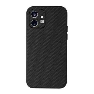 For Nothing Phone 1 Carbon Fiber Texture PU Phone Case(Black)