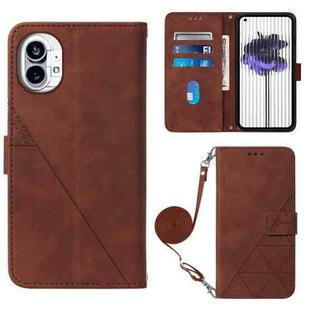 For Nothing Phone 1 Crossbody 3D Embossed Flip Leather Phone Case(Brown)