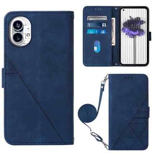 For Nothing Phone 1 Crossbody 3D Embossed Flip Leather Phone Case(Blue)