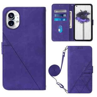 For Nothing Phone 1 Crossbody 3D Embossed Flip Leather Phone Case(Purple)