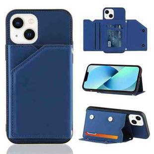 For iPhone 14 Plus Skin Feel PU + TPU + PC Back Cover Shockproof Case (Royal Blue)