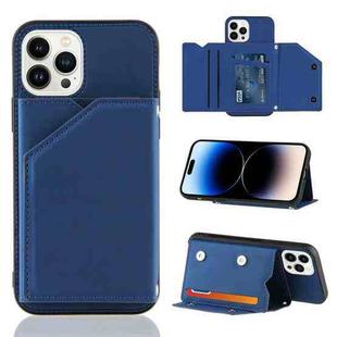 For iPhone 14 Pro Skin Feel PU + TPU + PC Back Cover Shockproof Case(Royal Blue)