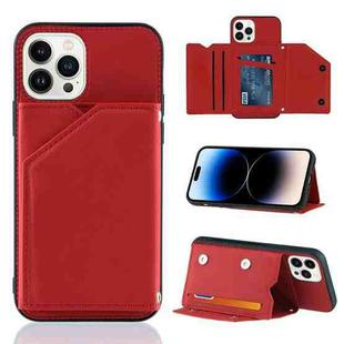 For iPhone 14 Pro Skin Feel PU + TPU + PC Back Cover Shockproof Case(Red)