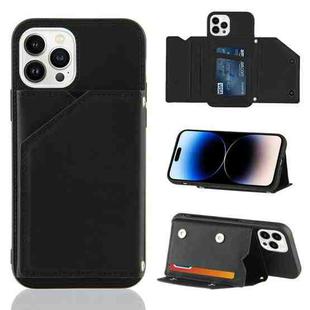 For iPhone 14 Pro Max Skin Feel PU + TPU + PC Back Cover Shockproof Case (Black)