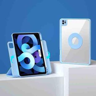 For iPad Pro 11 2022 / 2021 / 2020 / 2018 Magnetic Rotating Clear Back Smart Tablet Case(Sky Blue)