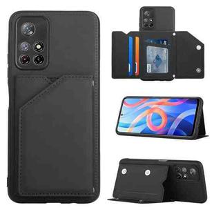 For Xiaomi Redmi Note 11 5G/Poco M4 Pro 5G Skin Feel PU + TPU + PC Back Cover Shockproof Case(Black)