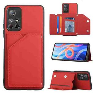 For Xiaomi Redmi Note 11 5G/Poco M4 Pro 5G Skin Feel PU + TPU + PC Back Cover Shockproof Case(Red)