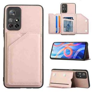 For Xiaomi Redmi Note 11 5G/Poco M4 Pro 5G Skin Feel PU + TPU + PC Back Cover Shockproof Case(Rose Gold)