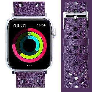 Genuine Leather Woven Watch Strap For Apple Watch Ultra 49mm / Series 8&7 45mm / SE 2&6&SE&5&4 44mm / 3&2&1 42mm(Purple)