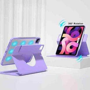 For iPad 10.2 2019 / 2020 / 2021 Front Stand Rotating Clear Back Smart Tablet Case(Light Purple)