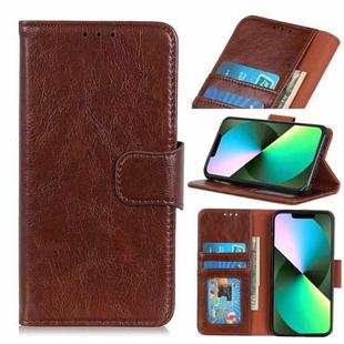 For iPhone 14 Plus Nappa Texture Leather Case (Brown)