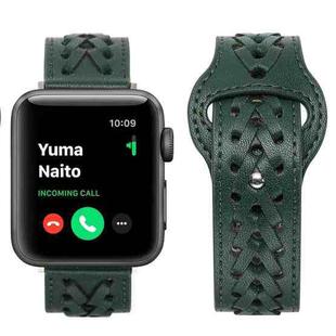Woven Watch Strap For Apple Watch Ultra 49mm / Series 8&7 45mm / SE 2&6&SE&5&4 44mm / 3&2&1 42mm(Green)
