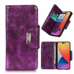 For iPhone 14 Pro Max 6 Card Slots Leather Phone Case (Purple)