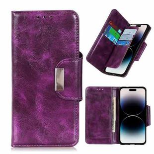 For iPhone 14 Pro 6 Card Slots Leather Phone Case(Purple)