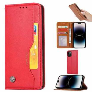For iPhone 14 Pro Knead Skin Texture Leather Case(Red)
