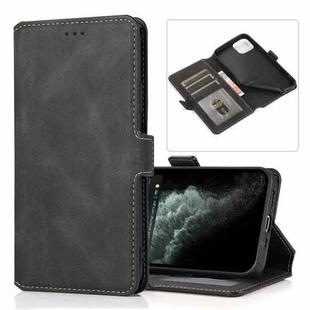For iPhone 14 Plus Retro Magnetic Closing Clasp Leather Case (Black)