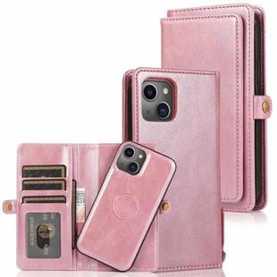 For iPhone 14 Strong Magnetic Detachable Leather Case (Rose Gold)