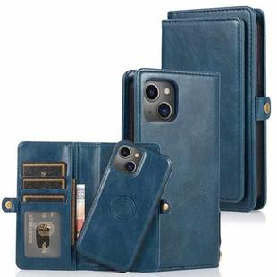 For iPhone 14 Plus Strong Magnetic Detachable Leather Case (Blue)